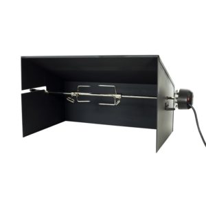 hotte avec rôtisserie électrique pour foyer extérieur