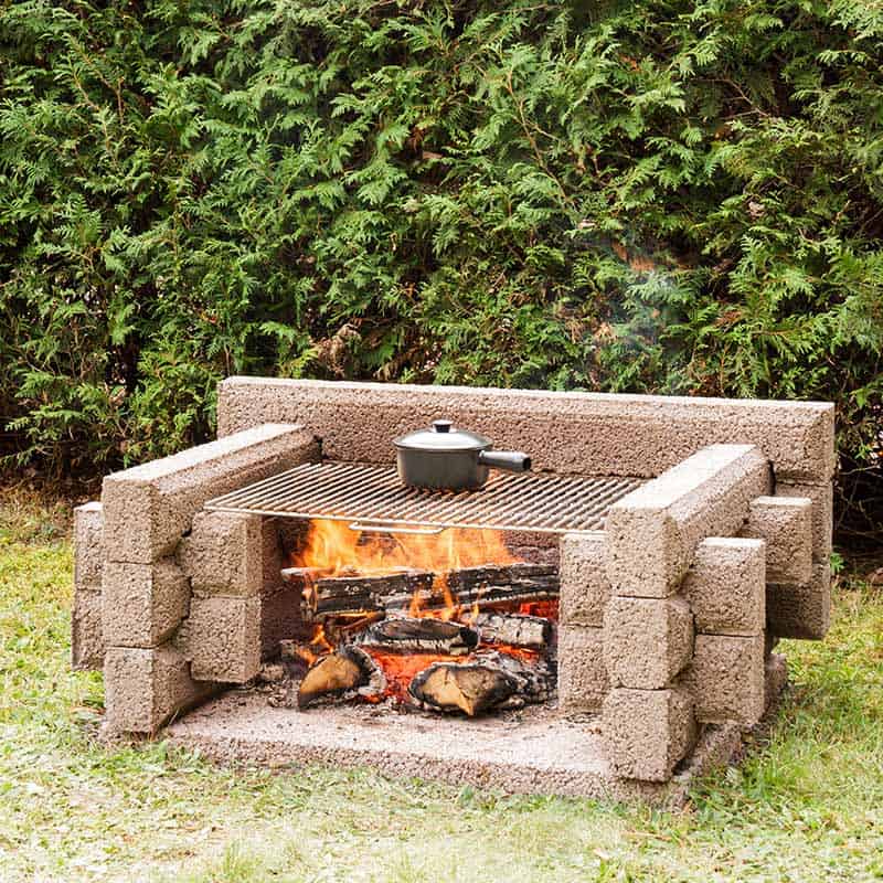 foyer exterieur Pique-nique et grille steak acier inoxydable