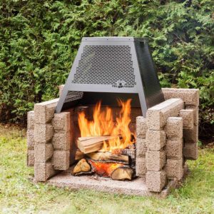 foyer exterieur pique-nique rang additionnel pare-etincelles