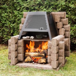 foyer extérieur Pique-Nique à dossier rang add pare-étincelles grille stainless