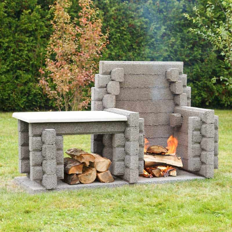 Foyer exterieur Campagnard à dossier assemblage à gauche
