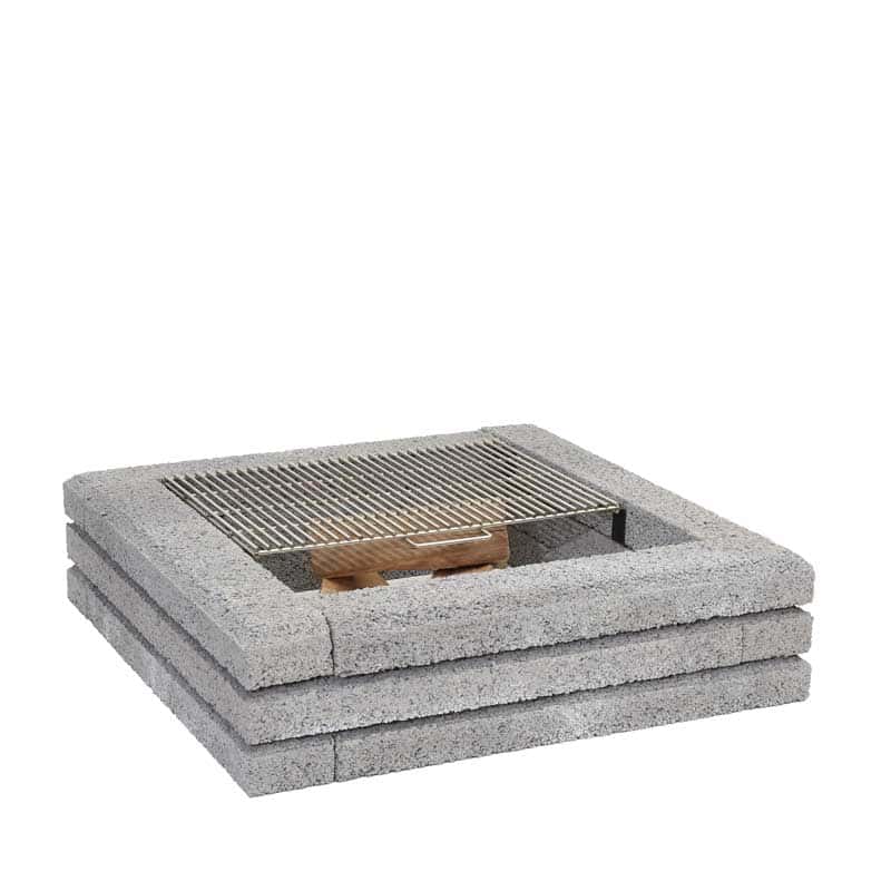 foyer d'extérieur le Camping à 3 rangées et sa grille à steak en acier inoxydable