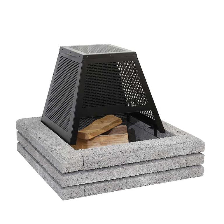 foyer exterieur Le Camping 3 rangs avec pare-étincelles