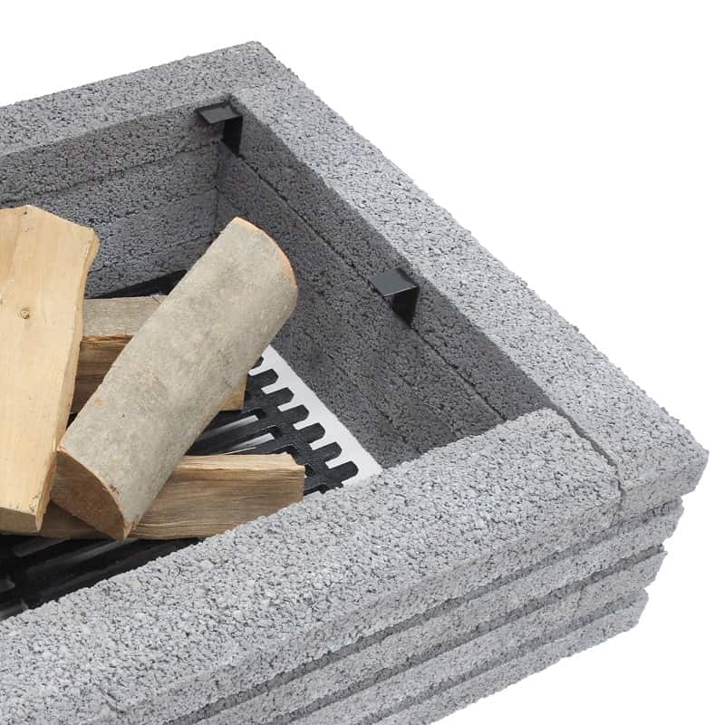 Ensemble supports d'accessoires pour foyer extérieur camping