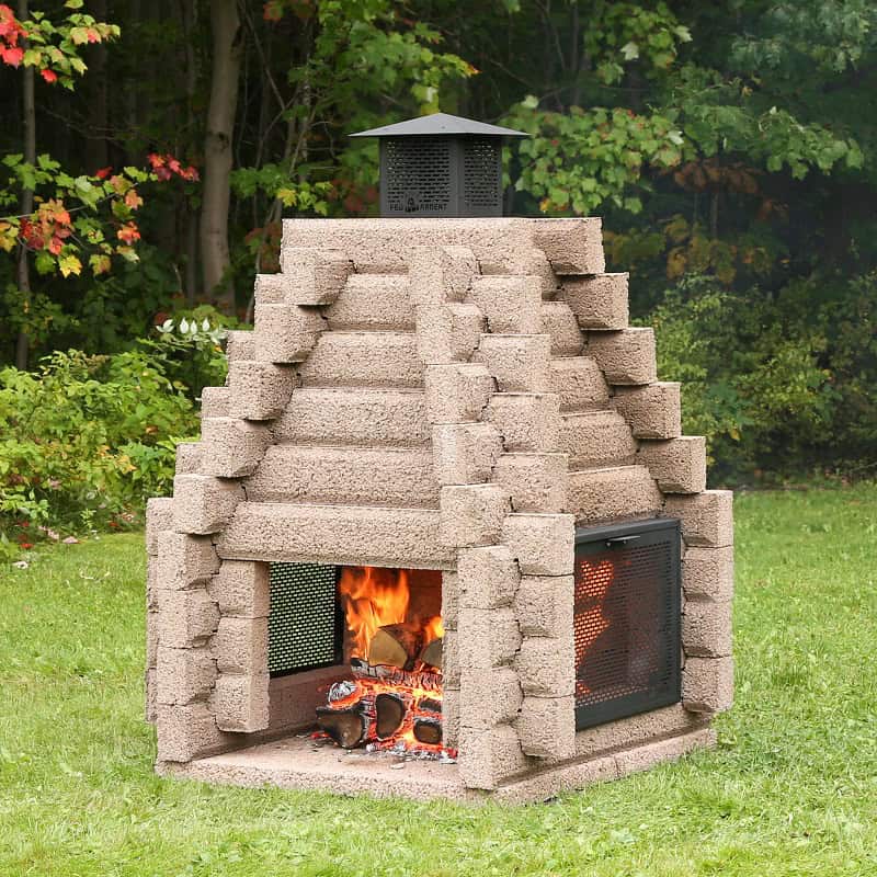 foyer exterieur 130-3 beige avec pare-étincelles