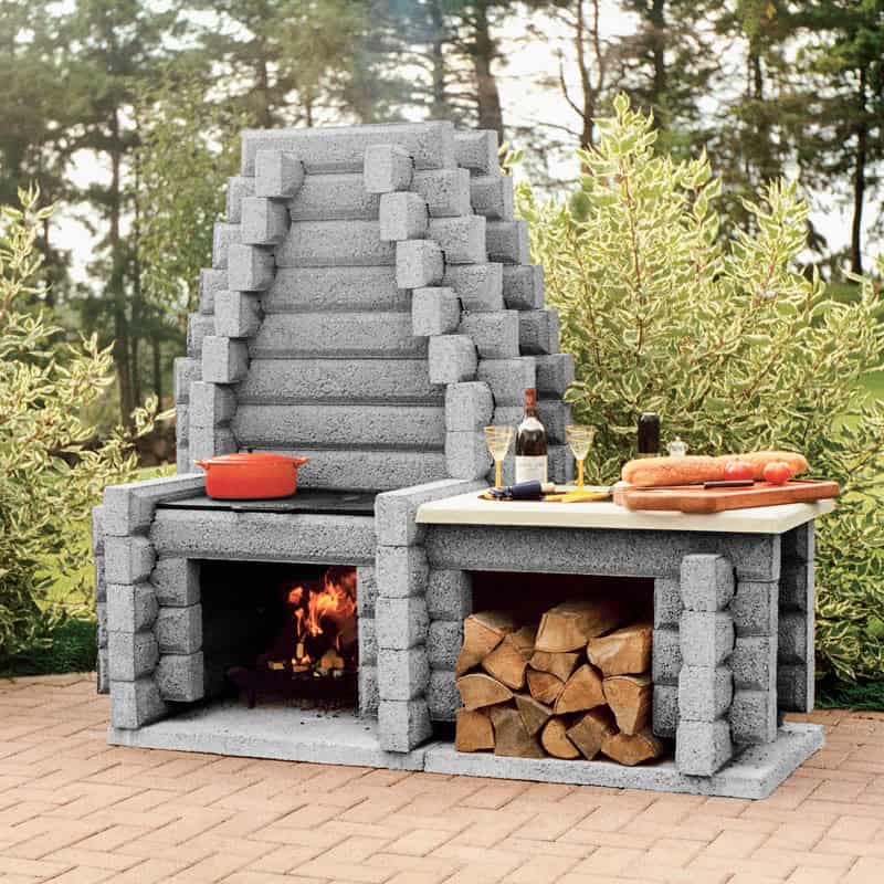 Foyer extérieur Feu Ardent 200-1D gris