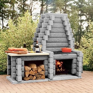 foyer exterieur 200 1g gris Foyer ardent de pierre gris 200-1G