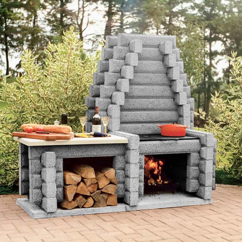 Foyer ardent de pierre gris 200-1G