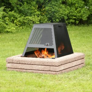 foyer d'exterieur Camping en beige avec pare-etincelles